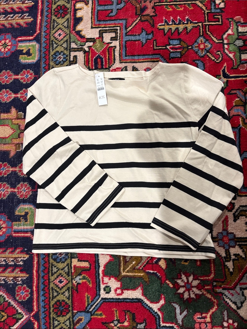 J. Crew mariner cloth boatneck stripe tshirt size M